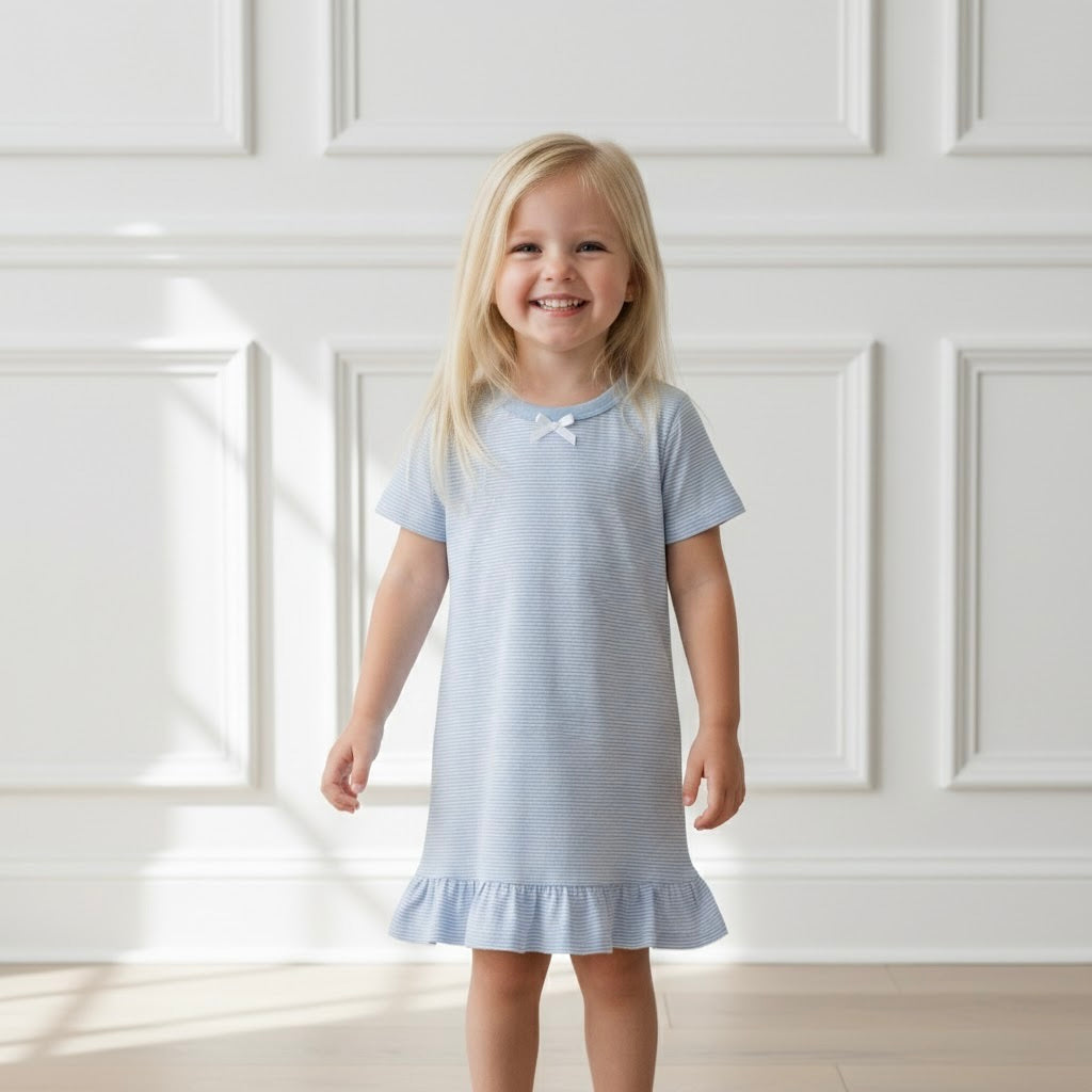 The Claire — Blue Micro Stripe